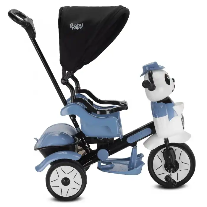BABYHOPE 127 LITTLE PANDA ÜÇ TEKER KONTROLLÜ BEBEK BİSİKLETİ PASTEL MAVİ