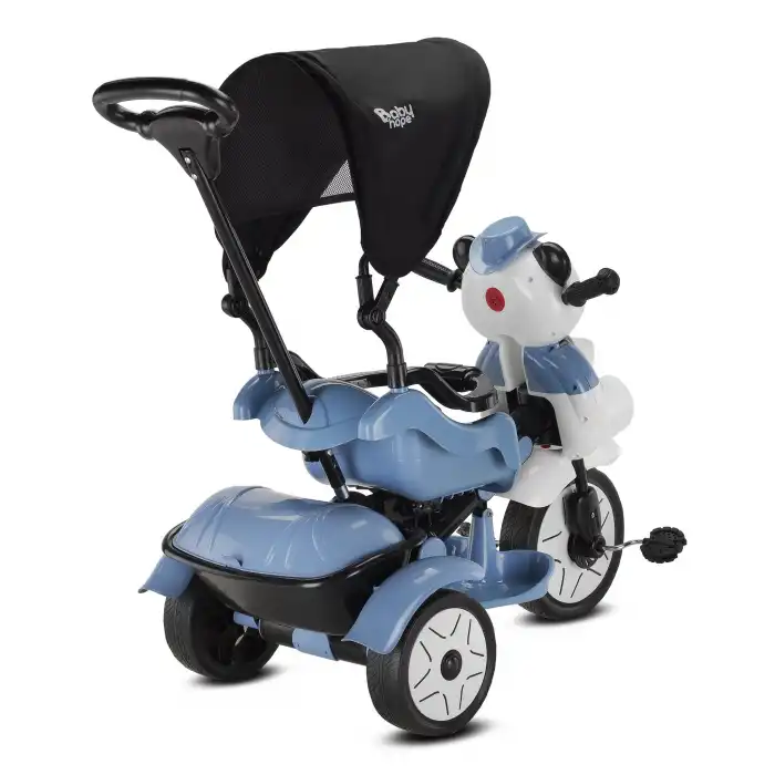 BABYHOPE 127 LITTLE PANDA ÜÇ TEKER KONTROLLÜ BEBEK BİSİKLETİ PASTEL MAVİ