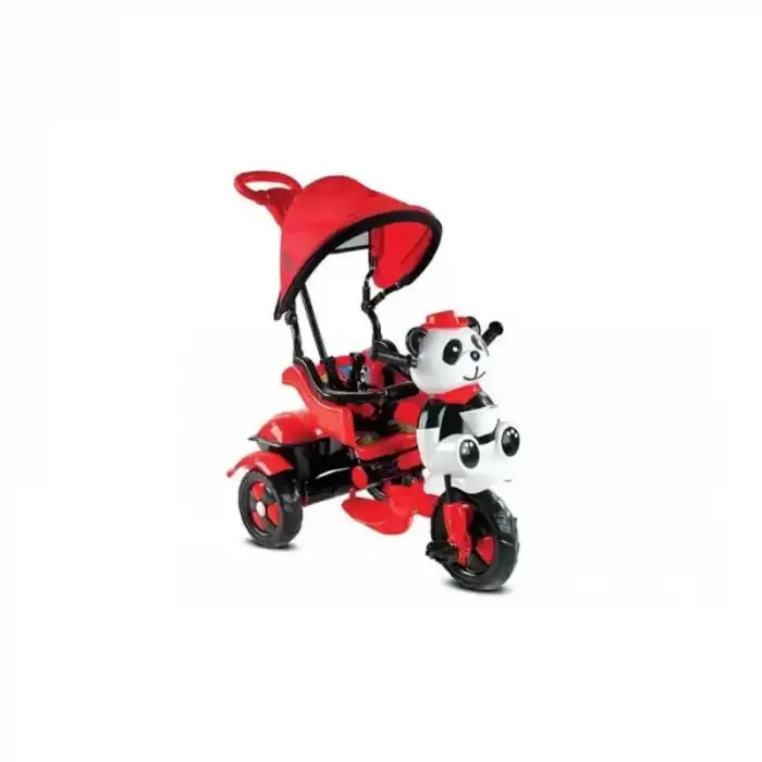 BABYHOPE 127 LITTLE PANDA ÜÇ TEKER KONTROLLÜ BEBEK BİSİKLETİ KIRMIZI SİYAH