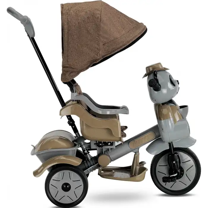 BABYHOPE 127 LITTLE PANDA LÜKS ÜÇ TEKER KONTROLLÜ BEBEK BİSİKLETİ KAHVE