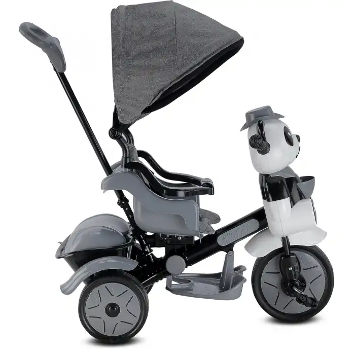 BABYHOPE 127 LITTLE PANDA LÜKS ÜÇ TEKER KONTROLLÜ BEBEK BİSİKLETİ GRİ