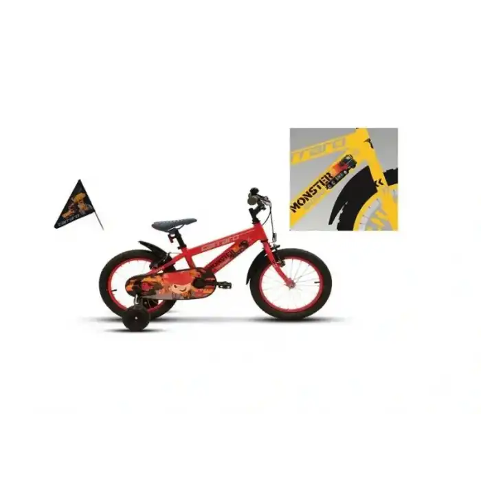 CARRARO MONSTER ERKEK ÇOCUK BİSİKLETİ 220H V 16 JANT SARI GRİ SİYAH
