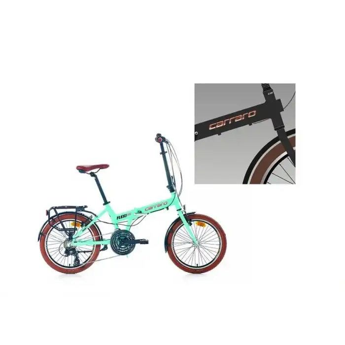 CARRARO FLEXI 121 KATLANIR BİSİKLET 350H V 20 JANT 21 VİTES MAT HAKİ SIYAH BAKIR