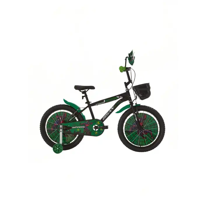 BİSAN SPARK ERKEK ÇOCUK BİSİKLETİ 30 CM V 20 JANT MAT SİYAH YEŞİL