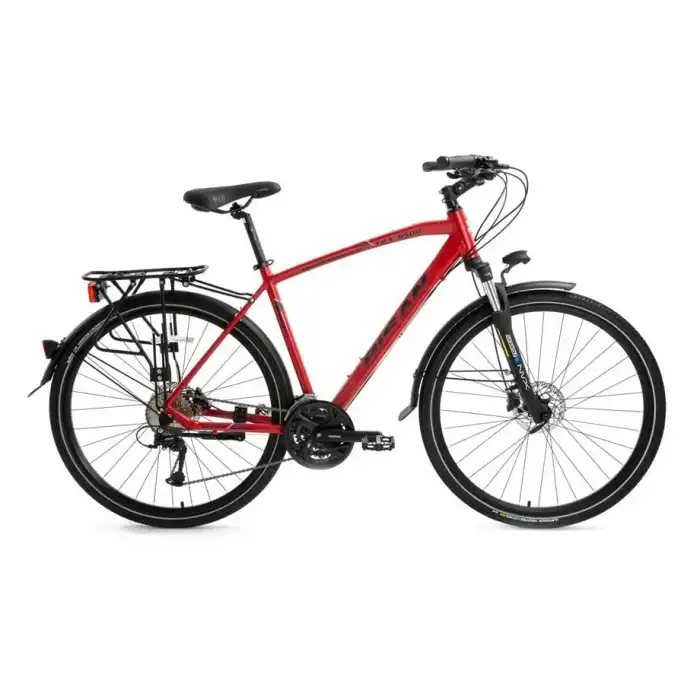 BİSAN TRX 8500 CITY ERKEK ŞEHİR BİSİKLETİ 56CM HD 28 JANT 27 VİTES MAT KIRMIZI SİYAH