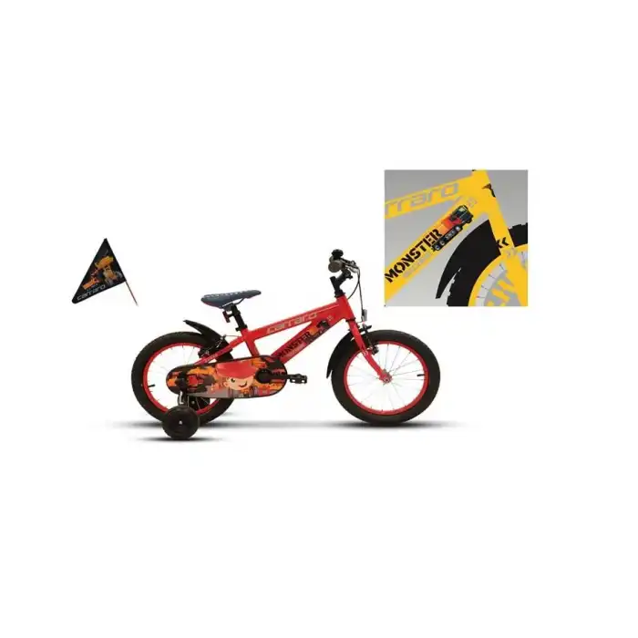 CARRARO MONSTER ERKEK ÇOCUK BİSİKLETİ 220H V 16 JANT SARI GRİ SİYAH