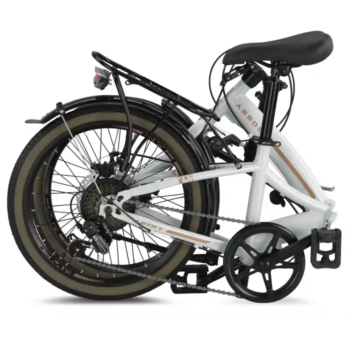 ÜMİT 2035 ASSOS 2D KATLANIR BİSİKLET V 20 JANT 6 VİTES KREM KARAMEL
