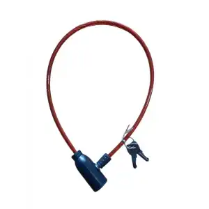 KRTL SOSİN BİSİKLET KİLİT İNCE HALAT 6MMX63CM ANAHTARLI KRTL-0145 KIRMIZI