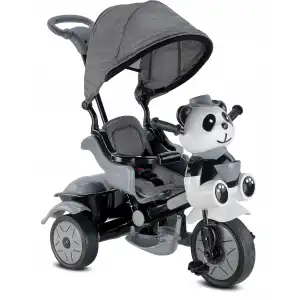 BABYHOPE 127 LITTLE PANDA LÜKS ÜÇ TEKER KONTROLLÜ BEBEK BİSİKLETİ GRİ