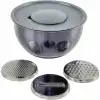 AROW DARIA PASLANMAZ ÇELİK RENDELİ KAPAKLI KARIŞTIRMA KABI 26 CM GRİ DC1.TR-2456