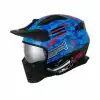SWAY HELMET FS-X2 SW 726X TOKYO TROOPER MODÜLER KASK XL BEDEN MAVİ KIRMIZI