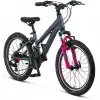 MOSSO WILDFIRE L-20-V KIZ ÇOCUK BİSİKLETİ 280H 20 JANT 18 VİTES ANTRASİT PEMBE
