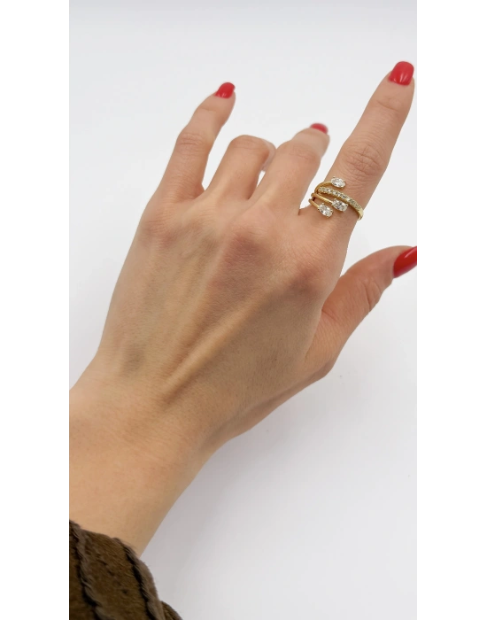 3’lü Baget Taş Detay Yüzük