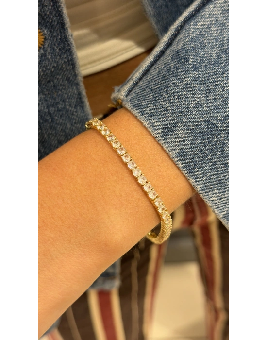 3mm Döküm Gold Su Yolu Bileklik(19cm)