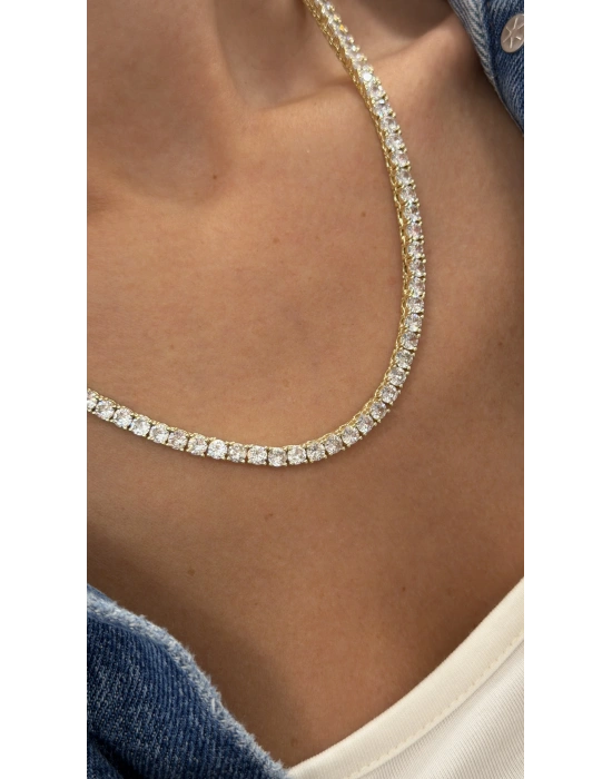 3mm Gold Dönmeyen Su Yolu Kolye (45cm)