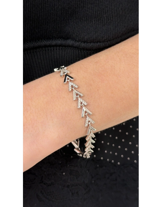 V Model Sıralı Taşlı Bileklik(19cm-Uzatma kısmı ile birlikte)