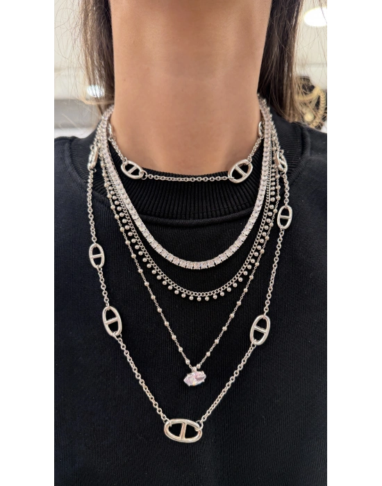 4 mm Döküm Su Yolu Kolye Gümüş(45cm)