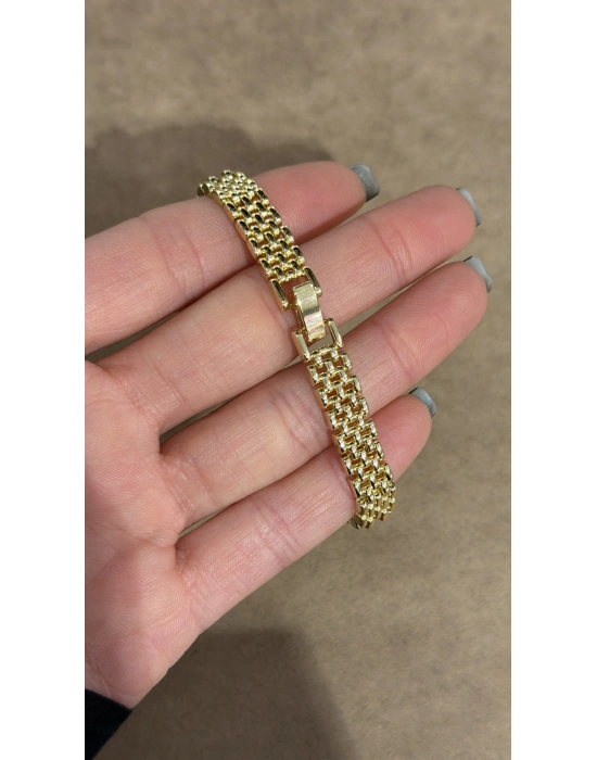 Kalın Düz Hasır Bileklik (19cm)