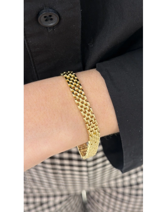 Kalın Düz Hasır Bileklik (19cm)