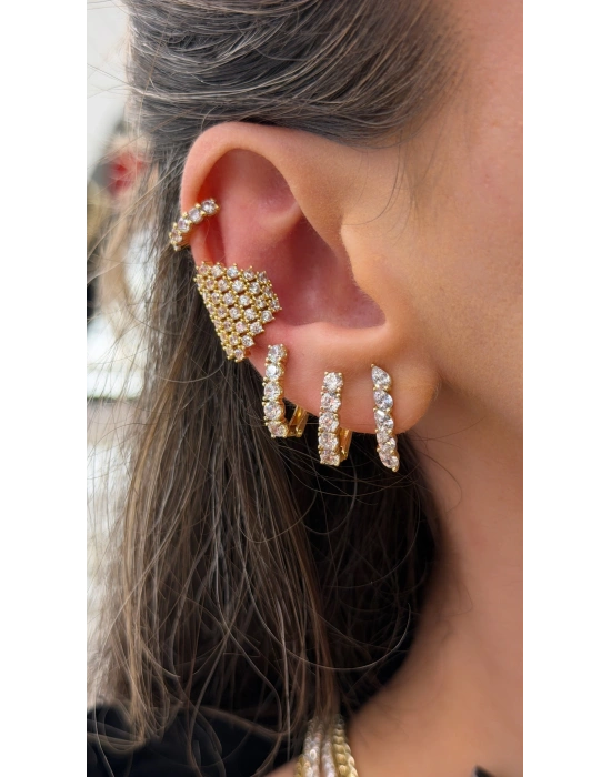 Full Taş İşleme Kıkırdak Küpe