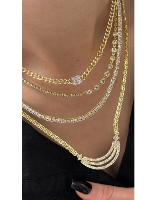 Döküm Su Yolu Kolye 2 mm (45 cm)Gold