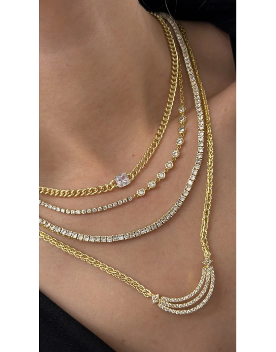 Döküm Su Yolu Kolye 2 mm (45 cm)Gold