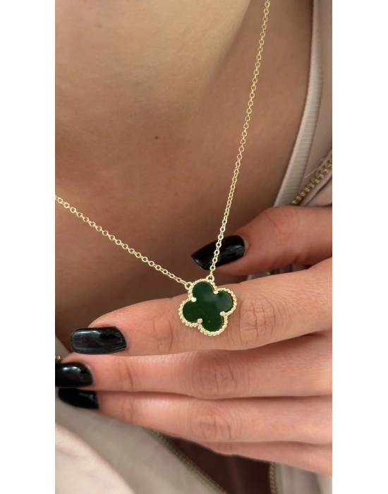 Yeşil Yonca Model Kolye(41cm)