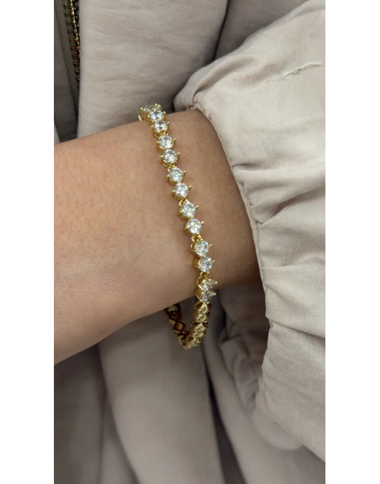 Sıralı Taş ve Plaka Bileklik(20 cm )