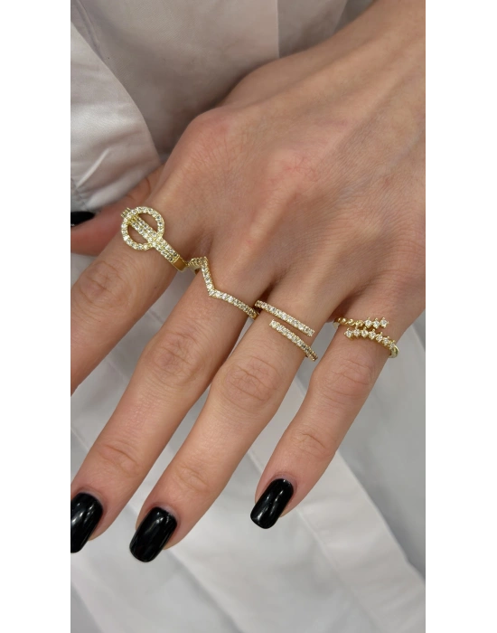 Tek Sıra Zikzak Su Yolu Ayarlanabilir Yüzük