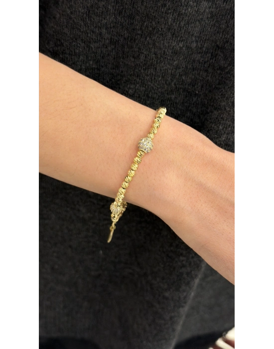 Özel Seri Taşlı Top Detay Dorika Bileklik(17cm)