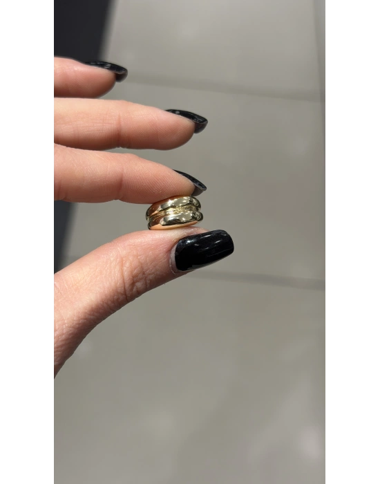 2’li Görünüm Metal Kıkırdak Küpe