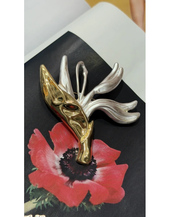 Beyaz Sedef Detay Buket Broş