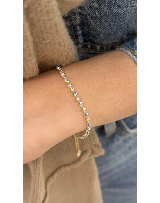 Nazar Mineli Taş Detay Bileklik (16 cm)