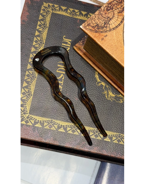 France Handmade Kemik Zigzag Topuz Tokası Mix Renk