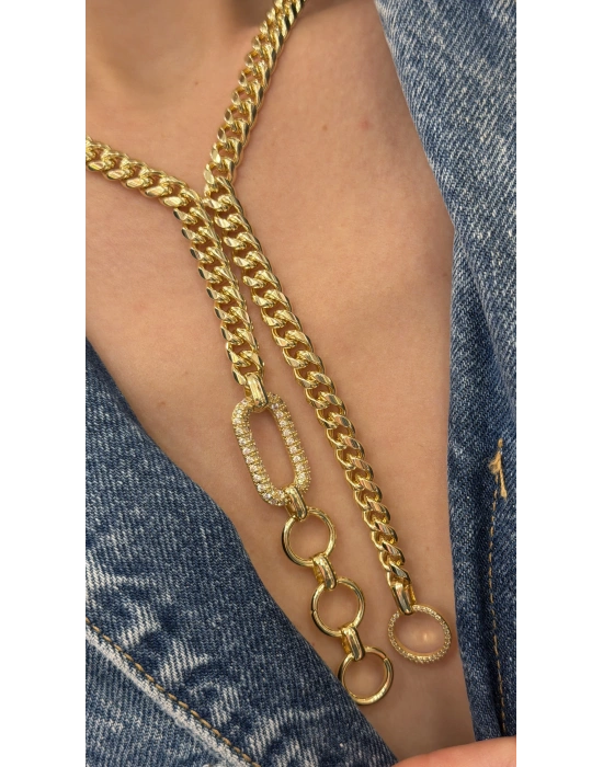 Kalın Zincir Dekolte Kolye (40 cm)