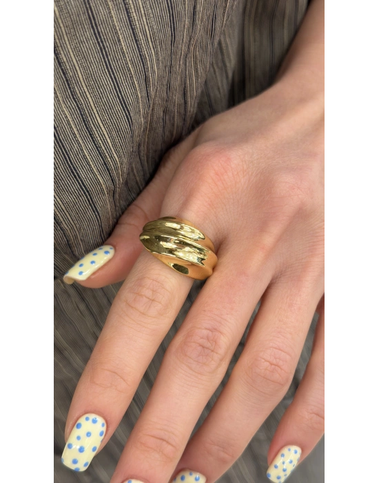 Büyük Bombeli Ayarlanabilir Metal Yüzük