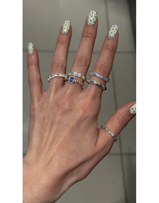 Gümüş Eskitme Model Ayarlanabilir Yüzük