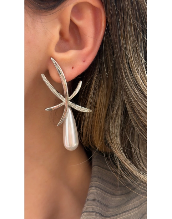 Damla İnci Küpe Gümüş