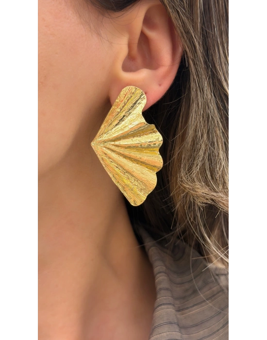 Yelpaze Model Büyük Metal Küpe