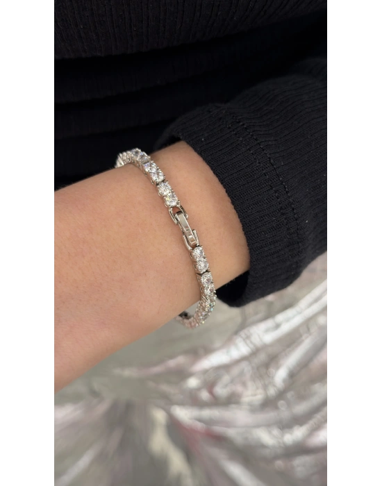 3mm Döküm Su Yolu Gümüş Bileklik (19 cm )