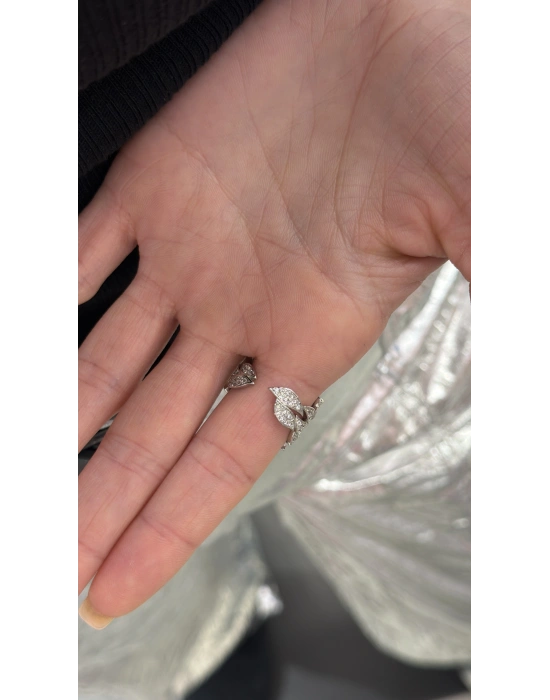 Zirkon Taş Yaprak Figür Sarmal Yüzük