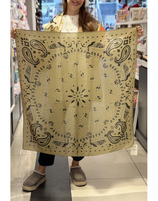 Marka Model Yağ Yeşili Fular(90x90)