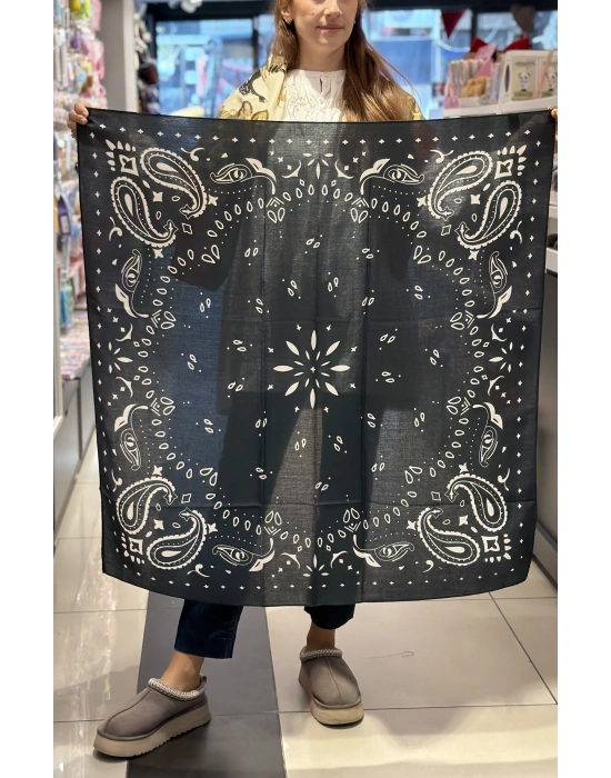 Marka Model Füme Fular(90x90)