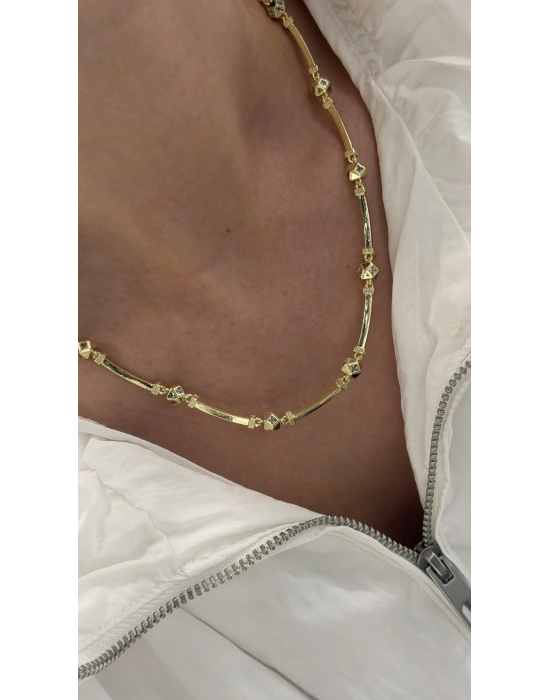 VİP Seri Boru Detay Tasarım Kolye (49 cm )