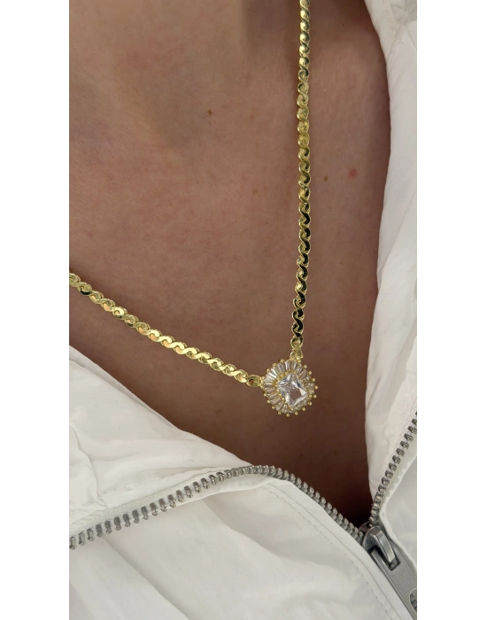 Büyük Tektaş S Zincir Kolye(47 cm )