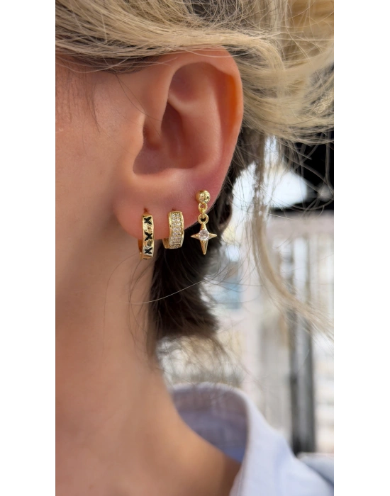 Kelebek Figür 6lı Set Küpe Gold