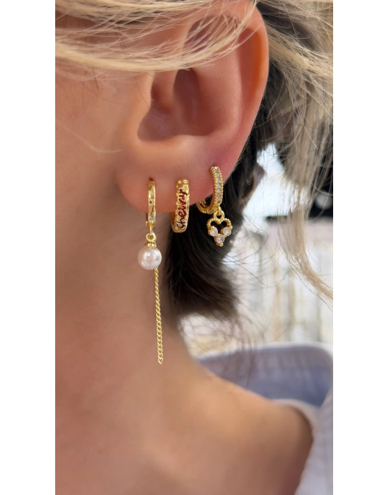 Kirazlı 6lı Set Küpe Gold
