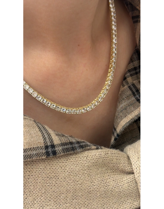 4 mm Döküm Su Yolu Kolye Gold(45cm)