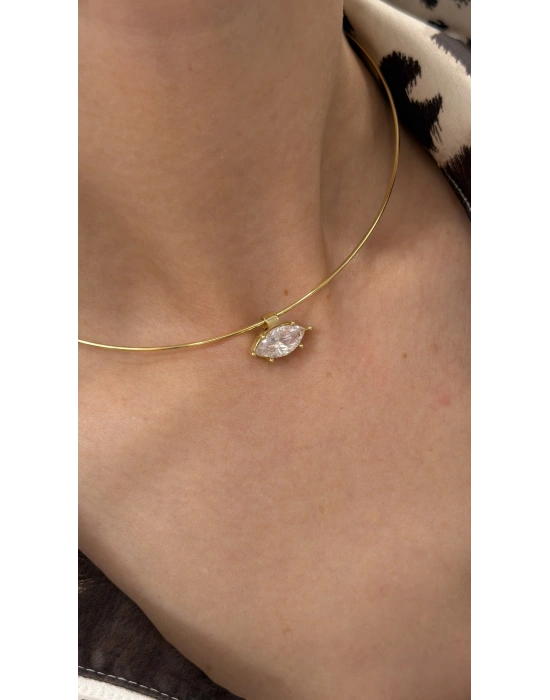 Markiz Taş Detay Choker Kolye