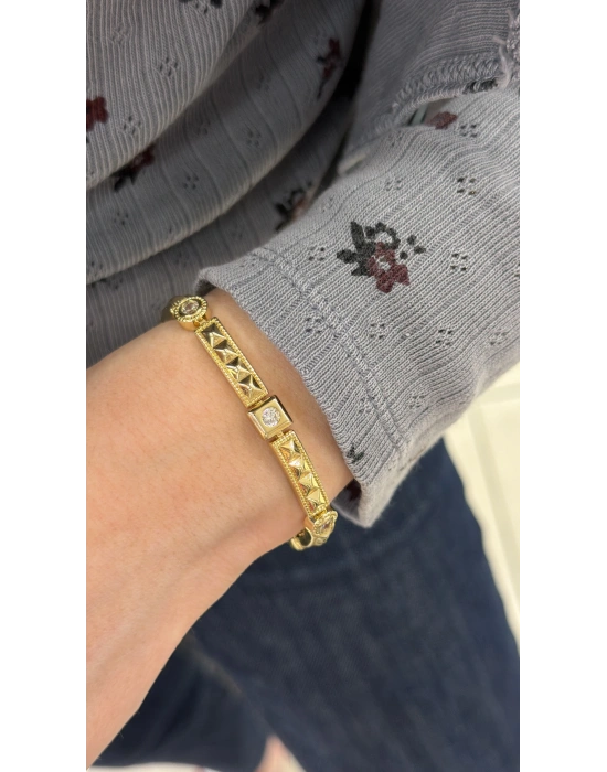 Dörtlü Piramit Bileklik(19 cm-uzatma dahil)